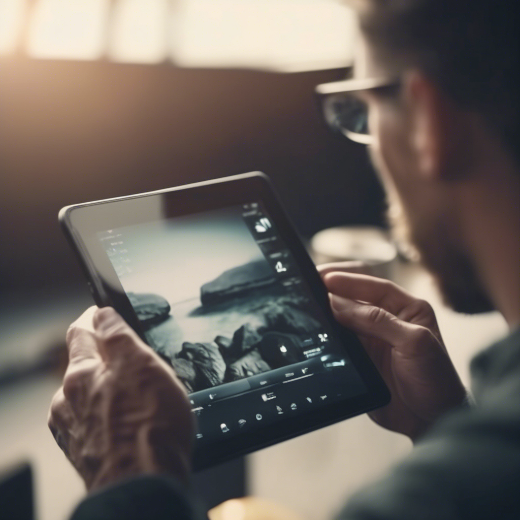 man look at a tablet